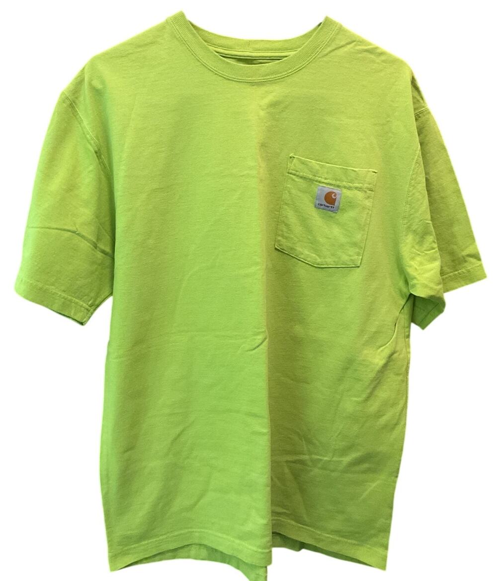 Carhartt Mens T-Shirt Medium Original Fit Pocket Front Lime Green